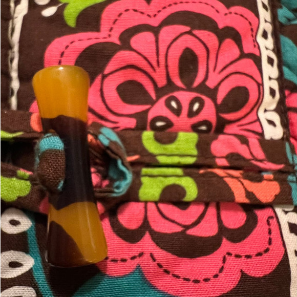 Vera Bradley Tote Bag 17" x 14" x 5" in Bright Multicolored Floral Print - Picture 5 of 7